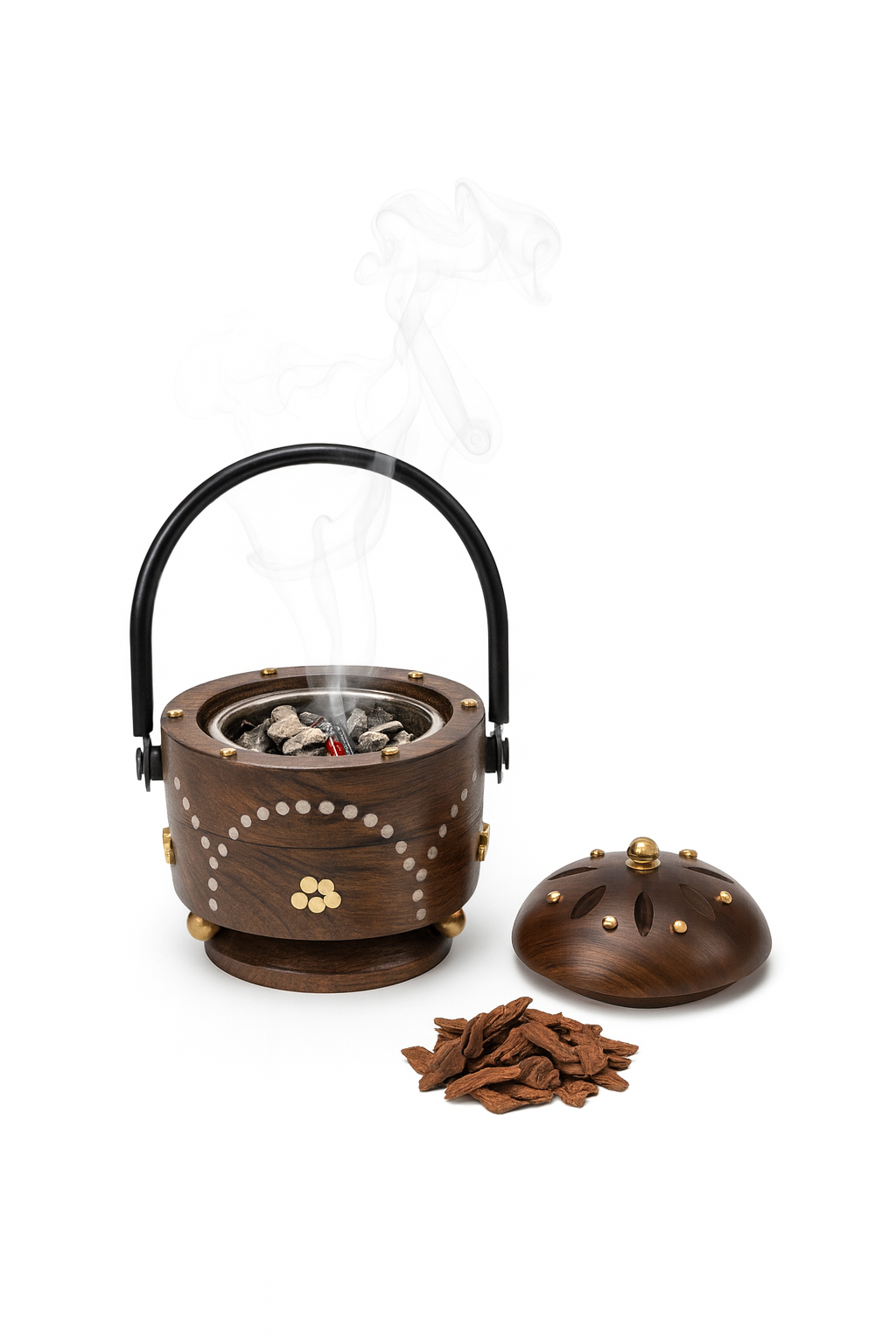 Luxury wooden Bakhoor Burner | Elegant Oud & Incense Burner for Home & Majlis,  مبخرة بخور – Vendix